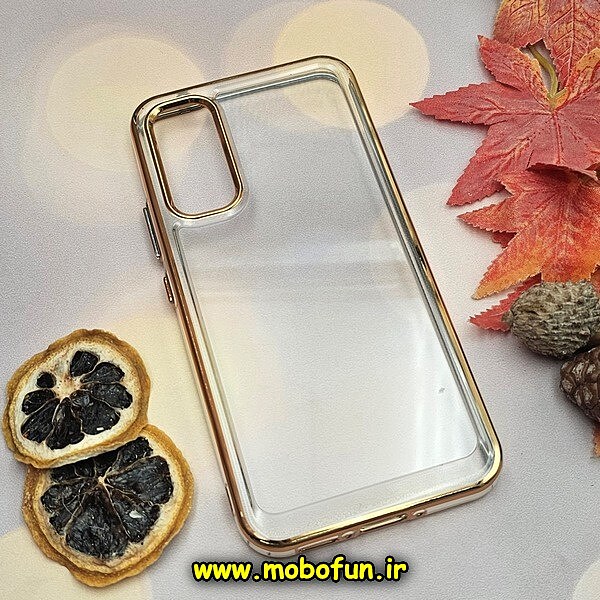 قاب گوشی Galaxy A34 5G سامسونگ طرح پشت طلق شیشه ای شفاف اورجینال برند FASHION CASE طلایی کد 512