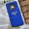 قاب گوشی HONOR X9 4G آنر طرح دار پافر چرمی محافظ لنز دار پرادا PRADA آبی کاربنی کد 59