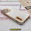 قاب گوشی Redmi Note 12 4G شیائومی طرح ژله ای دبل متال مای کیس مگ سیف Magsafe گلد لاین دور طلایی محافظ لنز دار شیشه ای سفید کد 316