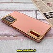قاب گوشی Redmi Note 12 Pro 4G شیائومی طرح ژله ای دبل متال مای کیس مگ سیف Magsafe گلد لاین دور طلایی محافظ لنز دار شیشه ای گلبهی کد 8