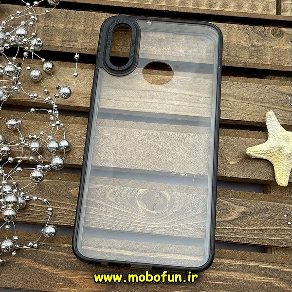 قاب گوشی Galaxy A10S سامسونگ اورجینال متال کیس Metal پیکسل Pixel طرح پشت طلق شفاف دور سیلیکونی مشکی کد 710