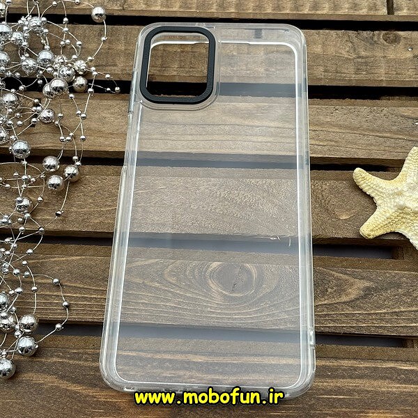 قاب گوشی Galaxy A12 - Galaxy M12 سامسونگ اورجینال متال کیس Metal پیکسل Pixel طرح پشت طلق شفاف دور سیلیکونی بی رنگ کد 1440