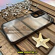قاب گوشی Galaxy A14 4G - Galaxy A14 5G سامسونگ اورجینال متال کیس Metal پیکسل Pixel طرح پشت طلق شفاف دور سیلیکونی مشکی کد 646