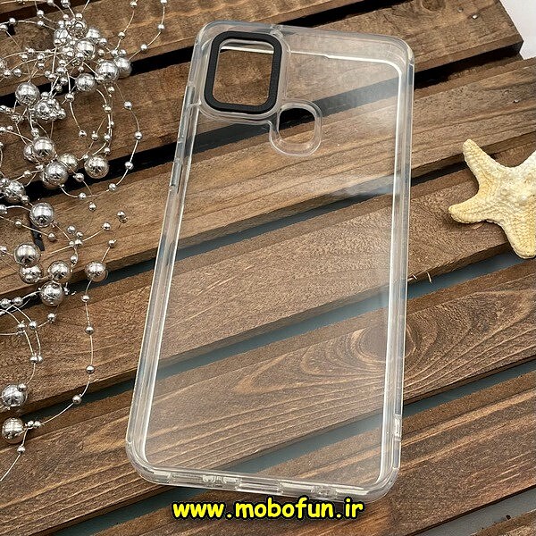 قاب گوشی Galaxy A21S سامسونگ اورجینال متال کیس Metal پیکسل Pixel طرح پشت طلق شفاف دور سیلیکونی بی رنگ کد 829