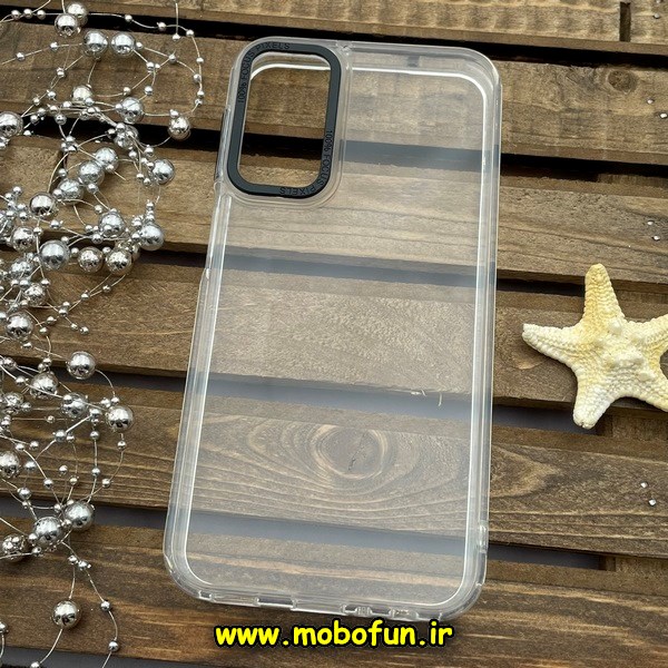 قاب گوشی Galaxy A24 4G سامسونگ اورجینال متال کیس Metal پیکسل Pixel طرح پشت طلق شفاف دور سیلیکونی بی رنگ کد 355