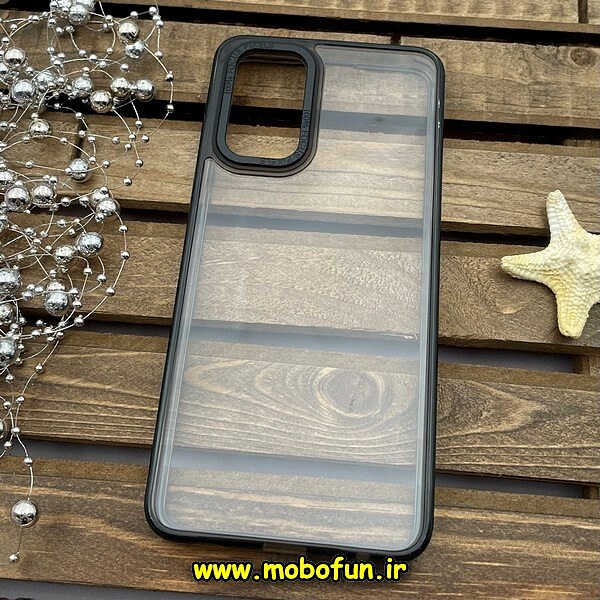 قاب گوشی Galaxy A32 4G سامسونگ اورجینال متال کیس Metal پیکسل Pixel طرح پشت طلق شفاف دور سیلیکونی مشکی کد 1040