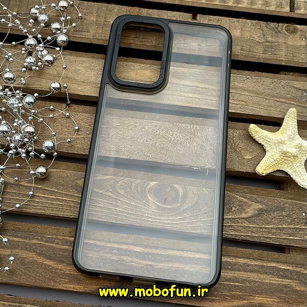 قاب گوشی Galaxy A33 5G سامسونگ اورجینال متال کیس Metal پیکسل Pixel طرح پشت طلق شفاف دور سیلیکونی مشکی کد 609