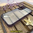 قاب گوشی Galaxy A34 5G سامسونگ اورجینال متال کیس Metal پیکسل Pixel طرح پشت طلق شفاف دور سیلیکونی بنفش کد 515