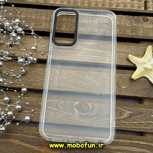 قاب گوشی Galaxy A34 5G سامسونگ اورجینال متال کیس Metal پیکسل Pixel طرح پشت طلق شفاف دور سیلیکونی بی رنگ کد 517
