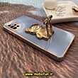 قاب گوشی Galaxy A51 سامسونگ طرح ژله ای خرسی تدی استندشو مای کیس گلد لاین دور طلایی محافظ لنز دار آبی فیلی کد 931