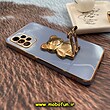 قاب گوشی Galaxy A52 4G - Galaxy A52 5G - Galaxy A52S سامسونگ طرح ژله ای خرسی تدی استندشو مای کیس گلد لاین دور طلایی محافظ لنز دار آبی فیلی کد 1245