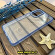 قاب گوشی Galaxy A52 4G - Galaxy A52 5G - Galaxy A52S سامسونگ اورجینال متال کیس Metal پیکسل Pixel طرح پشت طلق شفاف دور سیلیکونی آبی روشن کد 1248
