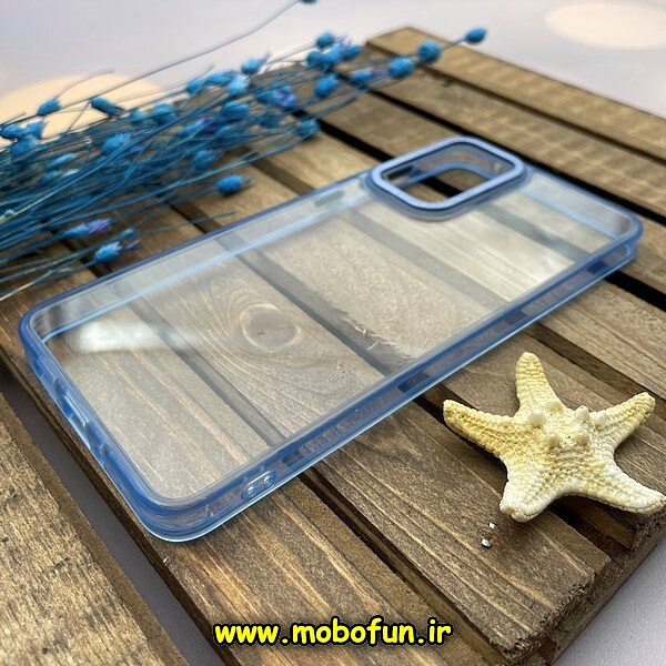 قاب گوشی Galaxy A73 5G سامسونگ اورجینال متال کیس Metal پیکسل Pixel طرح پشت طلق شفاف دور سیلیکونی آبی روشن کد 780