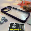قاب گوشی iPhone 13 Pro آیفون طرح پشت طلق شفاف دور سیلیکونی اورجینال فلزی PROTECTIVE CASE به همراه محافظ لنز رینگی بنفش کد 445