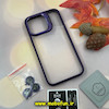 قاب گوشی iPhone 13 Pro آیفون طرح پشت طلق شفاف دور سیلیکونی اورجینال فلزی PROTECTIVE CASE به همراه محافظ لنز رینگی بنفش کد 445