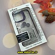 قاب گوشی iPhone 13 Pro آیفون طرح پشت طلق شفاف دور سیلیکونی اورجینال فلزی PROTECTIVE CASE به همراه محافظ لنز رینگی بنفش کد 445