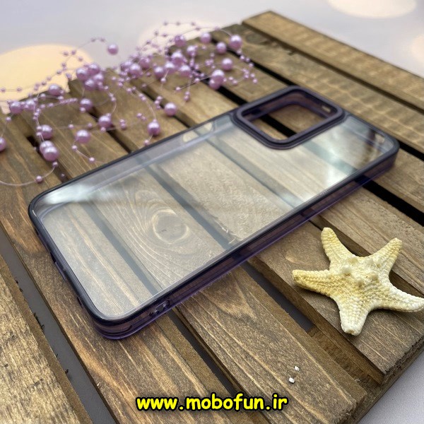 قاب گوشی Poco X5 - Redmi Note 12 4G - Redmi Note 12 5G شیائومی اورجینال متال کیس Metal پیکسل Pixel طرح پشت طلق شفاف دور سیلیکونی بنفش کد 230