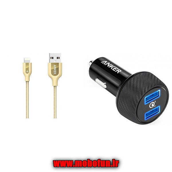 شارژر فندکی انکر مدل A2228 PowerDrive Speed 2 Ports With Quick Charge 3.0