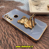 قاب گوشی Xiaomi Redmi Note 8 - Redmi Note 8 2021 شیائومی طرح ژله ای خرسی تدی استندشو مای کیس گلد لاین دور طلایی محافظ لنز دار آبی فیلی کد 982