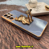 قاب گوشی Galaxy S21 Ultra سامسونگ طرح ژله ای خرسی تدی استندشو مای کیس گلد لاین دور طلایی محافظ لنز دار آبی فیلی کد 331