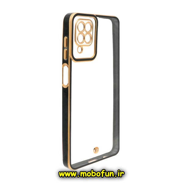 قاب گوشی Galaxy A12 سامسونگ طرح الکتروپلیتینگ ژله ای شفاف اورجینال محافظ لنز دار مشکی کد 1441