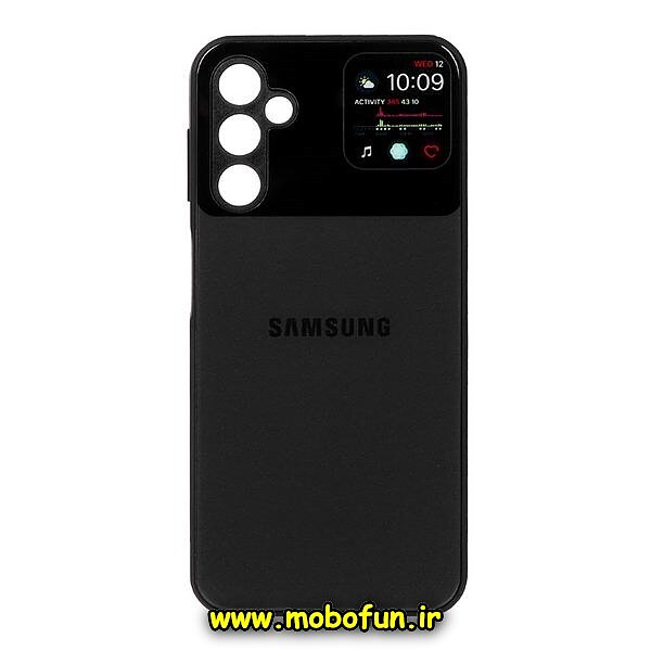 قاب گوشی Galaxy A14 4G - Galaxy A14 5G سامسونگ پشت گلس شیشه ای محافظ لنزدار طرح LCD مشکی کد 649