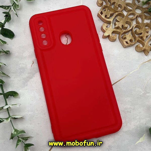 قاب گوشی Galaxy A20S سامسونگ سیلیکونی ژله ای پافر PC پفکی قرمز کد 606