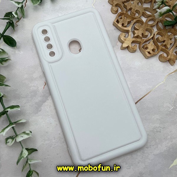 قاب گوشی Galaxy A20S سامسونگ سیلیکونی ژله ای پافر PC پفکی سفید کد 608