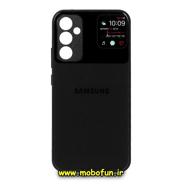 قاب گوشی Galaxy A34 5G سامسونگ پشت گلس شیشه ای محافظ لنزدار طرح LCD مشکی کد 520