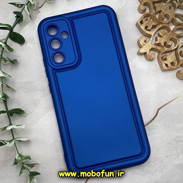 قاب گوشی Galaxy A34 5G سامسونگ سیلیکونی ژله ای پافر PC پفکی آبی کاربنی کد 529