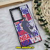 قاب گوشی Galaxy S23 Ultra سامسونگ پشت گلس آینه ای اورجینال CASETIFY طرح بسکتبال NBA محافظ لنزدار مشکی کد 295