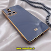 قاب گوشی Xiaomi 13 Lite شیائومی طرح ژله ای مای کیس گلد لاین دور طلایی محافظ لنز دار آبی فیلی کد 50