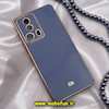 قاب گوشی Xiaomi 13 Lite شیائومی طرح ژله ای مای کیس گلد لاین دور طلایی محافظ لنز دار آبی فیلی کد 50