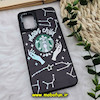 قاب گوشی Galaxy A12 - Galaxy M12 سامسونگ پشت گلس آینه ای CASETIFY طرح استارباکس STARBUCKS مات محافظ لنزدار مشکی کد 1460