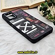 قاب گوشی Galaxy A12 - Galaxy M12 سامسونگ پشت گلس آینه ای CASETIFY طرح OFF-WHITE مات محافظ لنزدار مشکی کد 1461