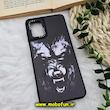 قاب گوشی Galaxy A12 - Galaxy M12 سامسونگ پشت گلس آینه ای CASETIFY طرح گرگ خشمگین مات محافظ لنزدار مشکی کد 1464