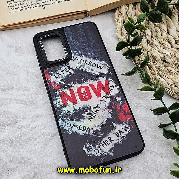 قاب گوشی Galaxy A12 - Galaxy M12 سامسونگ پشت گلس آینه ای CASETIFY طرح اسپرت SPORT مات محافظ لنزدار مشکی کد 1466