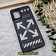 قاب گوشی Galaxy A12 - Galaxy M12 سامسونگ پشت گلس آینه ای CASETIFY طرح OFF-WHITE مات محافظ لنزدار مشکی کد 1467