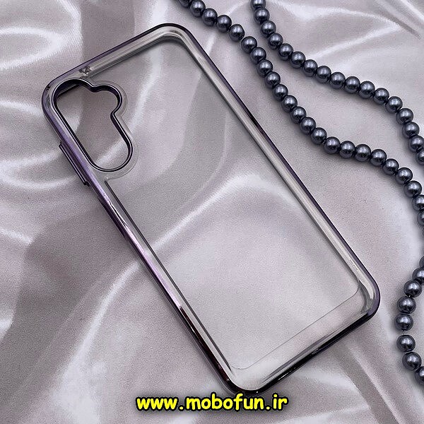 قاب گوشی Galaxy A14 4G - Galaxy A14 5G سامسونگ طرح پشت طلق شیشه ای شفاف اورجینال برند FASHION CASE بنفش کد 666