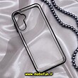 قاب گوشی Galaxy A14 4G - Galaxy A14 5G سامسونگ طرح پشت طلق شیشه ای شفاف اورجینال برند FASHION CASE مشکی کد 668
