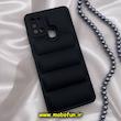 قاب گوشی Galaxy A21S سامسونگ سیلیکون ژله ای پافر PC زیر بسته محافظ لنز دار مشکی کد 30411
