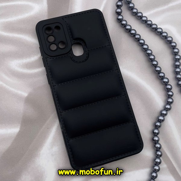 قاب گوشی Galaxy A21S سامسونگ سیلیکون ژله ای پافر PC زیر بسته محافظ لنز دار مشکی کد 30411