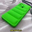 قاب گوشی Galaxy A21S سامسونگ سیلیکون ژله ای پافر PC زیر بسته محافظ لنز دار سبز فسفری کد 859