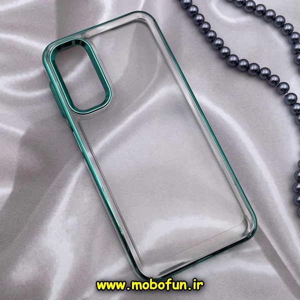قاب گوشی Galaxy A24 4G سامسونگ طرح پشت طلق شیشه ای شفاف اورجینال برند FASHION CASE سبز روشن کد 372