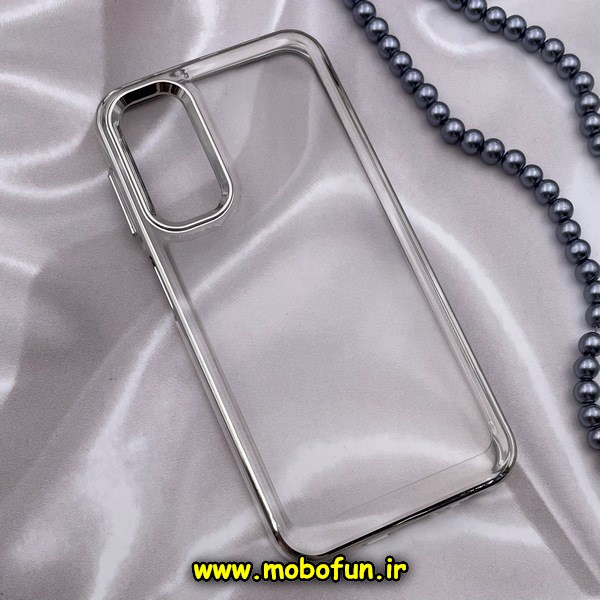 قاب گوشی Galaxy A24 4G سامسونگ طرح پشت طلق شیشه ای شفاف اورجینال برند FASHION CASE نقره ای کد 374