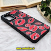 قاب گوشی Galaxy A32 4G سامسونگ پشت گلس آینه ای CASETIFY طرح بوسه مات محافظ لنزدار مشکی کد 1075
