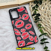 قاب گوشی Galaxy A32 4G سامسونگ پشت گلس آینه ای CASETIFY طرح بوسه مات محافظ لنزدار مشکی کد 1075