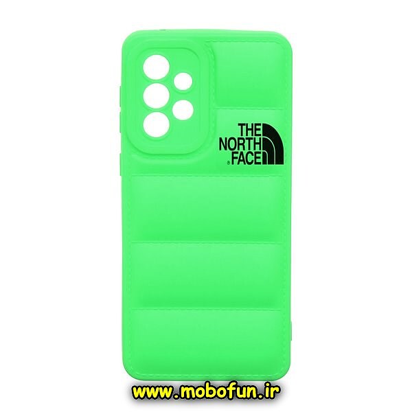 قاب گوشی Galaxy A33 سامسونگ سیلیکون ژله ای پافر PC زیر بسته محافظ لنز دار THE NORTH FACE سبز فسفری کد 620