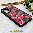 قاب گوشی Galaxy A54 5G سامسونگ پشت گلس آینه ای CASETIFY طرح بوسه مات محافظ لنزدار مشکی کد 686