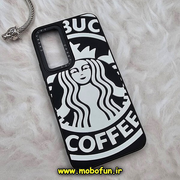قاب گوشی Galaxy A54 5G سامسونگ طرح سیلیکونی هارد سه بعدی برجسته محافظ لنزدار استارباکس STARBUCKS کد 692